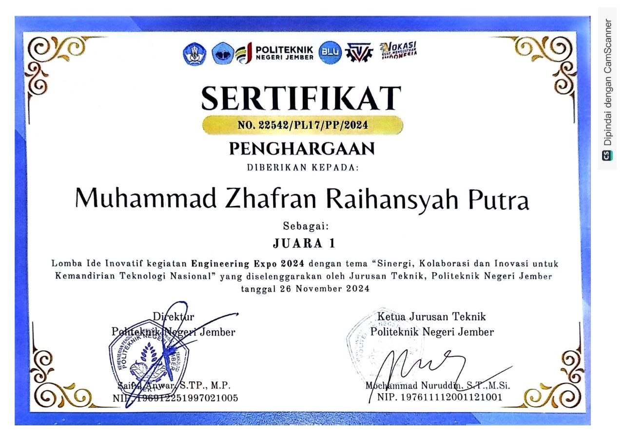 Juara 1 Lomba Ide Inovatif - Engineering Expo 2024